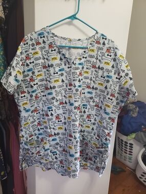 Scrubfinity Women's Scrub Top With Adorable Dog Print